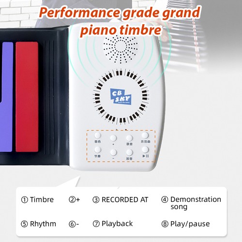 Key roll keyboard piano - key, up