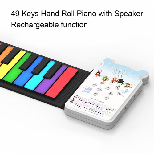 Roll piano keyboard with - up,